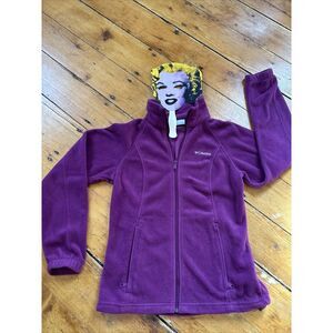 Columbia Jacket Womens‎ S -Full Zip Long Sleeve Outdoors Purple Fleece Casual
